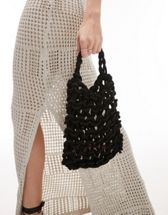 Topshop Jade crochet tote bag in black | ASOS