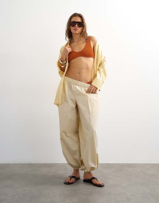 Topshop Tara scoop bikini top in rust, 3 of 4
