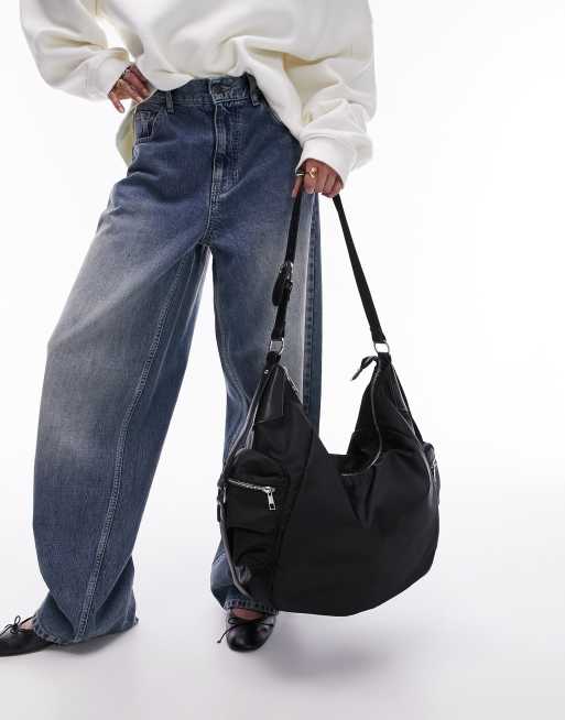 Pocket Detail Nylon Tote