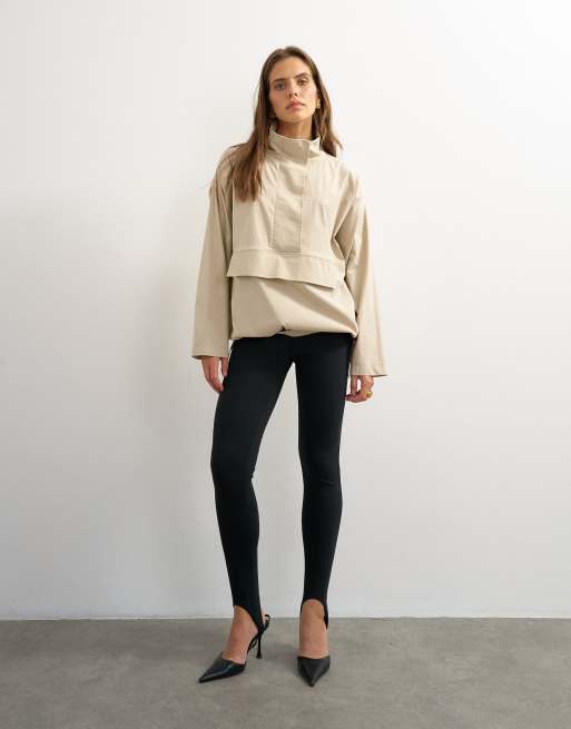 Topshop techniczna bluza dresowa z golfem w kolorze stone, 3 z 4