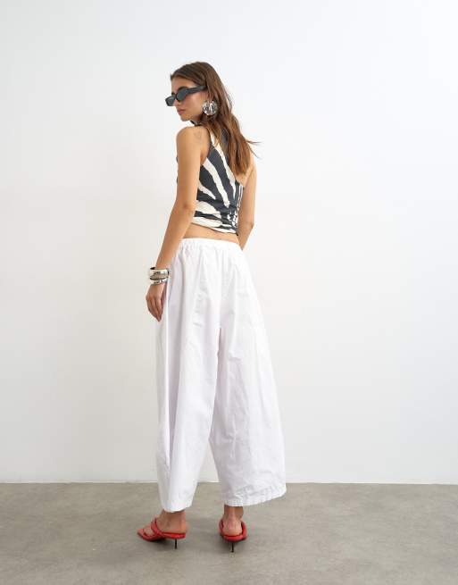 Topshop techniczne spodnie horseshoe w kolorze białym, 4 z 5