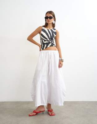 Topshop Techy Horseshoe Pants In White