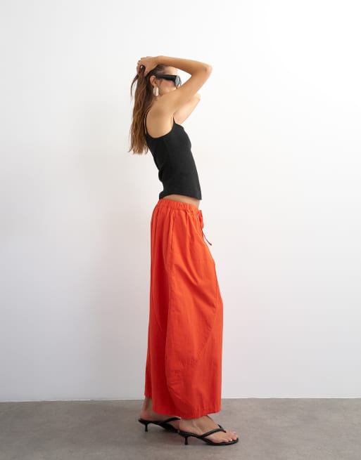 Topshop techy horseshoe trouser in red, 2 of 5