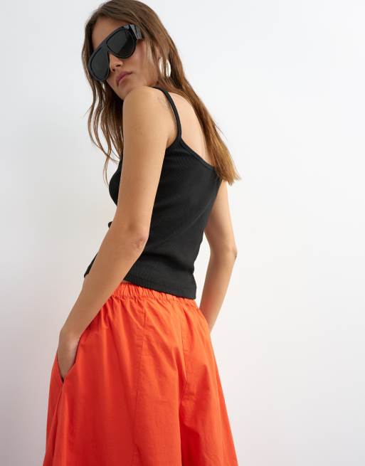 Topshop techy horseshoe trouser in red, 5 of 5