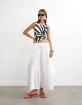Topshop techy horseshoe trouser in white