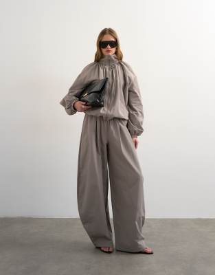 Topshop techy lightweight ovoid pants in gray - part of a set