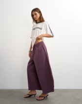 Topshop techy oversized ovoid mid length trouser in fig