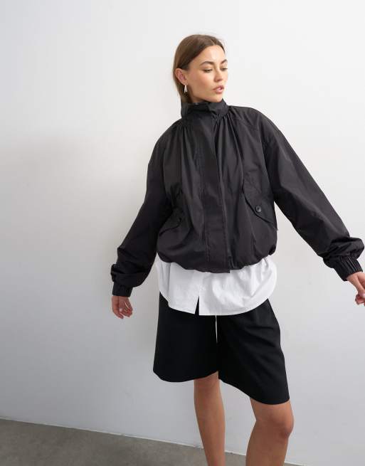 Topshop techy windbreaker in black, 2 of 4