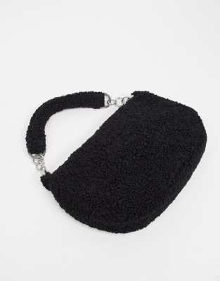 Topshop teddy bag in black