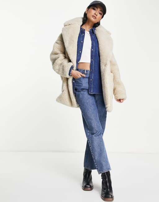 Topshop petite 2025 teddy coat