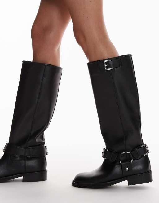 Knee length biker boots online