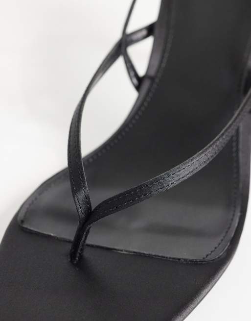Topshop - Teensandalen met bandjes en hak in zwart, 3 van 4