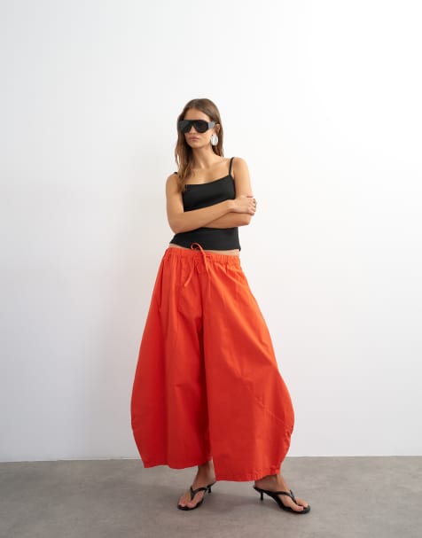 Topshop tekniske horseshoe-bukser i rød - view 1