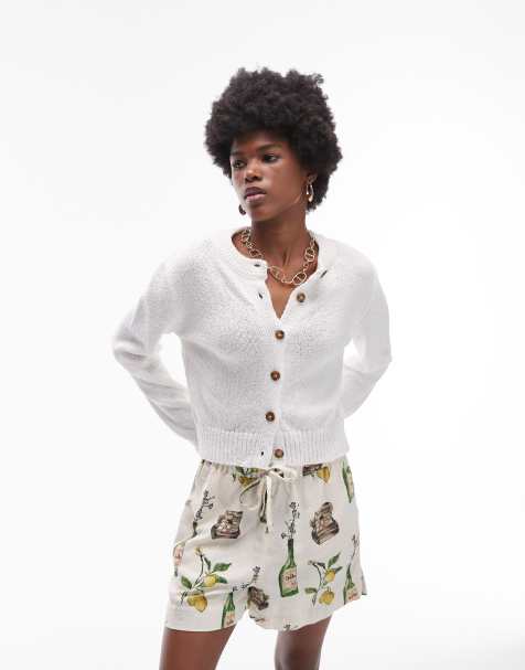 Topshop – Teksturowany dzianinowy kardigan z okrągłym dekoltem - view 1