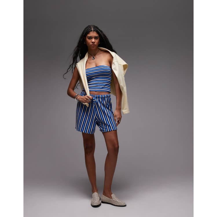 ★ ENZO BLUES★ Striped Tube Top Multi Stripe 253STBTOP000 Edikted Astor Striped Tube Top | PacSun