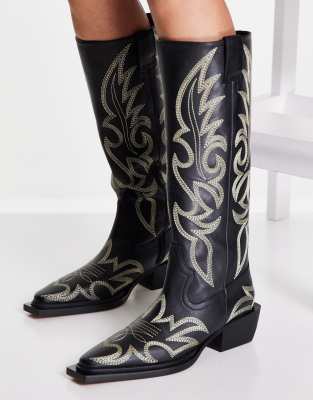 Topshop black cheap cowboy boots