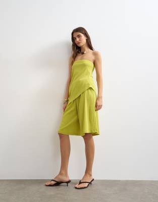 Topshop Textured Board Shorts In Neutral