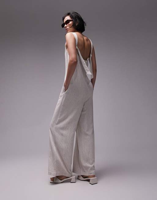 Jdy button through linen jumpsuit online