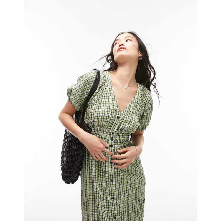 topshop green gingham dress Dixie forest dress Dixie