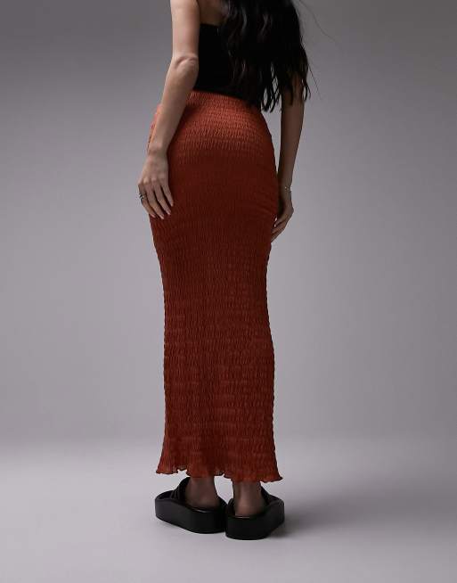 Rust knit midi on sale skirt