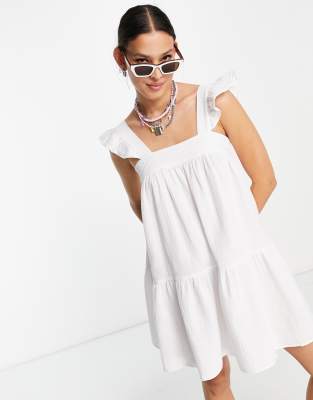 topshop white smock dress