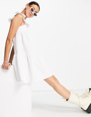 topshop white smock dress