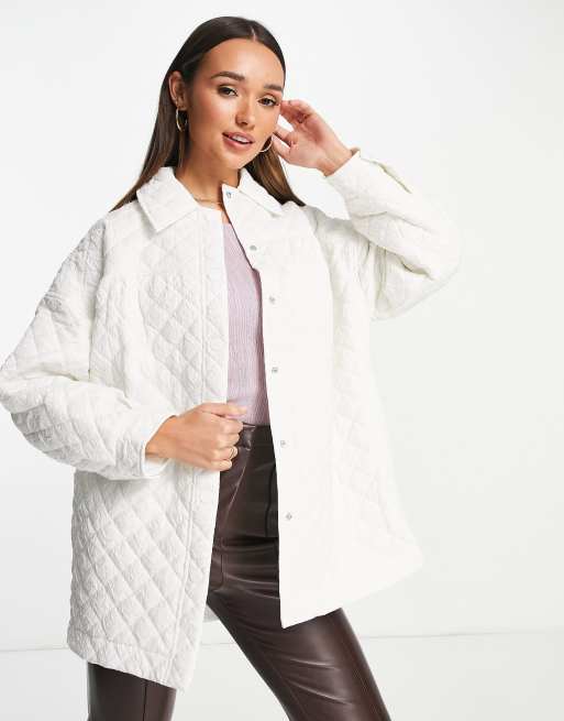 Womens white store quilted jacket