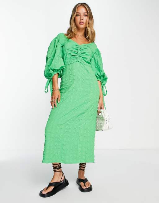 Topshop green sale midi dress