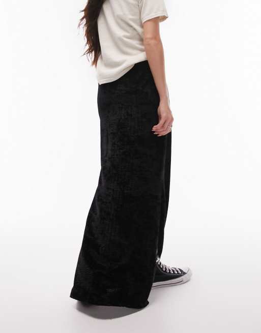 PANTALÓN JOGGER TERCIOPELO  Faux leather midi skirt, Fashion, Skirts midi  high waisted