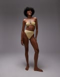 [Topshop] Topshop Thailand bandeau bikini top with metal trim in buttermilk-White 14 Buttermilk