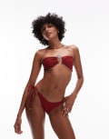 [Topshop] Topshop Thailand bandeau bikini top with metal trim in red 18 RED