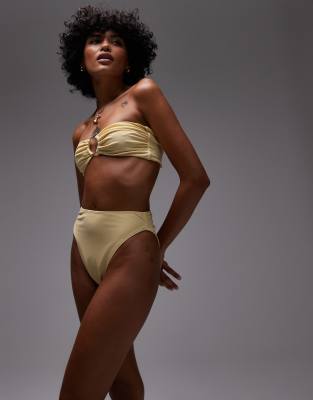 Thailand high waisted bikini bottoms in buttermilk-White