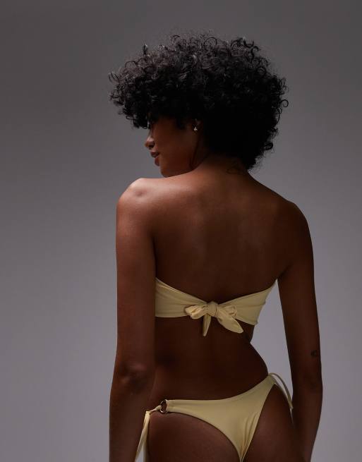 Topshop Thailand thong bikini bottoms in buttermilk, 2 of 4