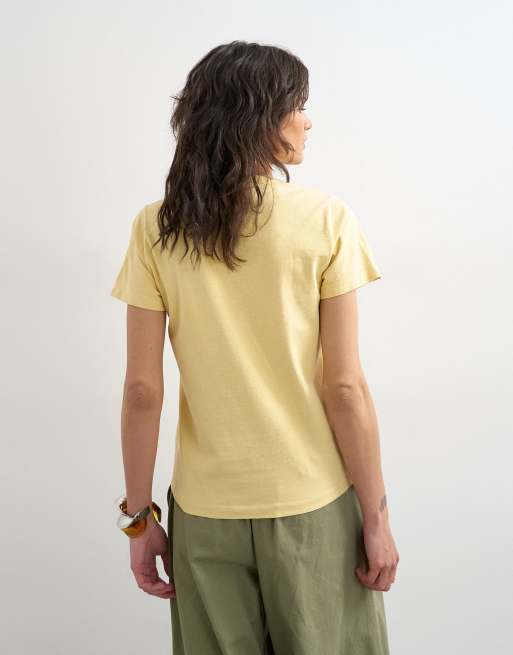 Topshop 'The Good Life' graphic classic tee in mustard, 4 of 4