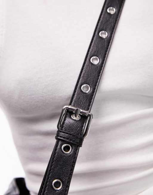 Topshop – Theo – Czarna torba typu tote z klamrą, 2 z 4