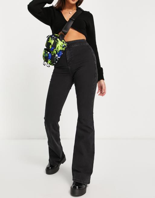 Stretch flared jeans - Black