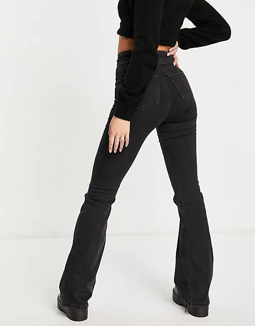 Jeans Topshop Three stretch flare jeans in washed black 