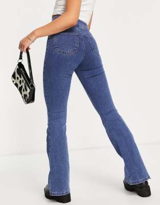 mid rise stretch flare jeans