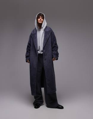 Topshop Throw-on Coat In Navy