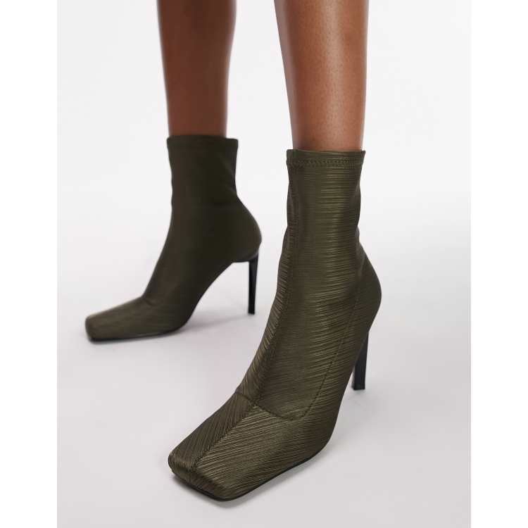 Olive green sale sock boots