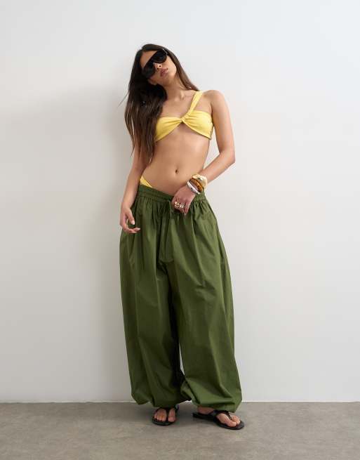 Topshop Tiana bandeau bikini top with twisted strap in yellow, 2 of 4