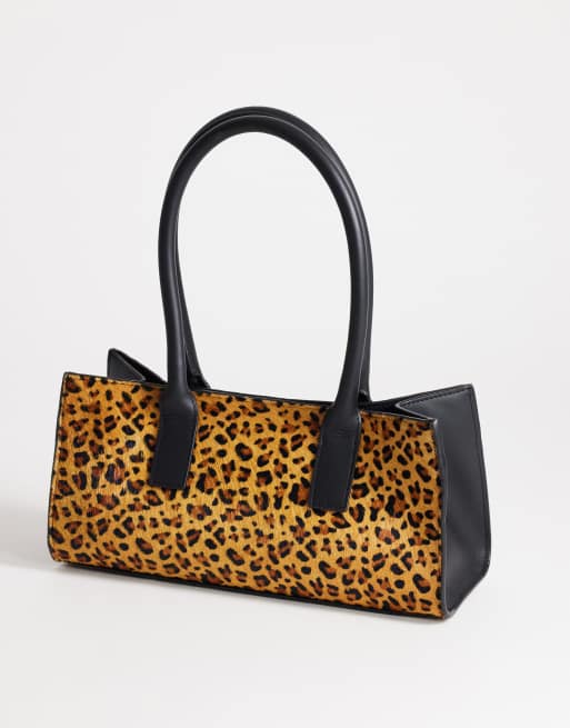 Topshop Tiana Tote-Bag aus Echtleder mit Leopardenmuster, 3 von 4