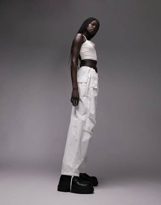 Topshop tie back halter bralet in white, 4 of 4