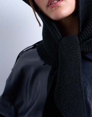 Topshop Tie Balaclava In Black