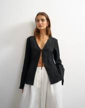 Topshop tie detail blouse in black