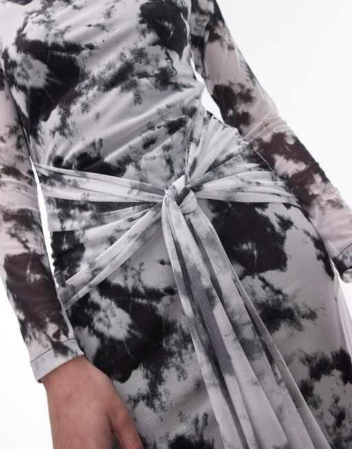 Topshop tie dye 2025 mesh midi dress