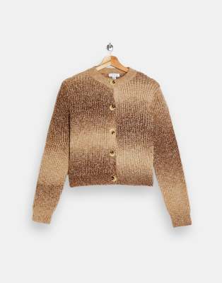 topshop camel knitted cardigan