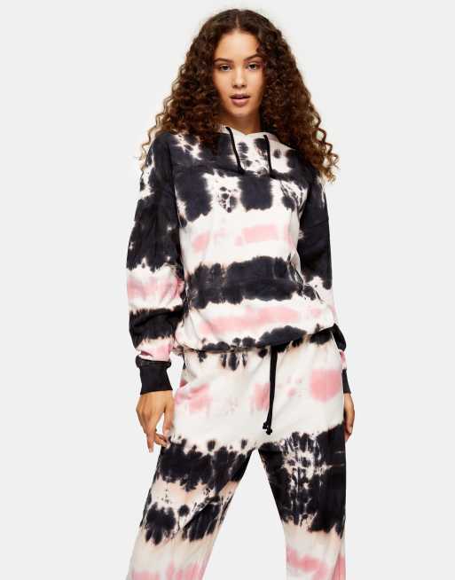 Topshop tie dye print hoodie