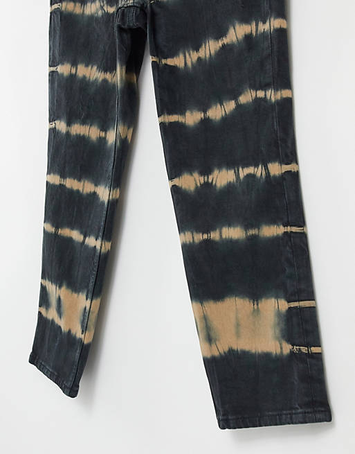  Topshop tie-dye straight leg jean in black 