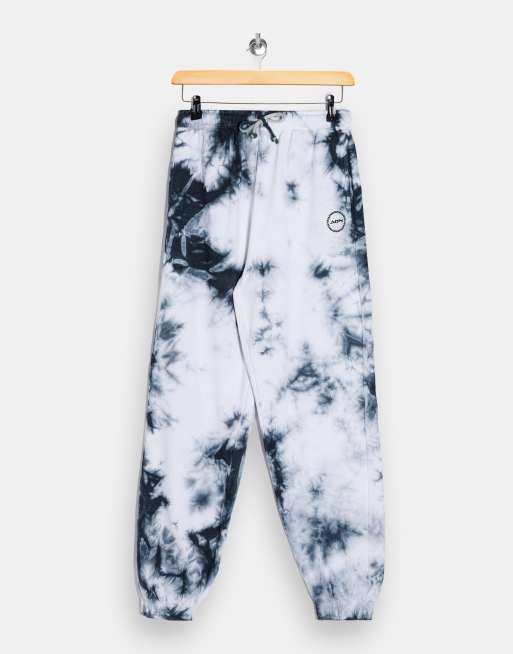 Tie dye sweatpants with flowers hot sale